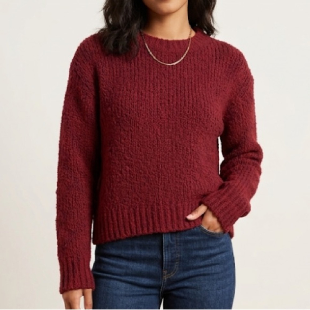Vince 100% Merino Wool Sweater Size Small Red Loose Fit Not itchy!